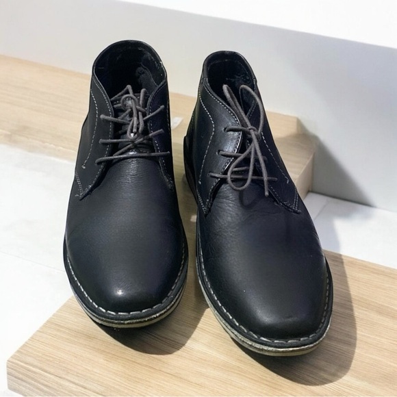 STEVE MADDEN Leather Harken Chukka Boot Mens Size 7.5 Black Business Cas… - Picture 9 of 11